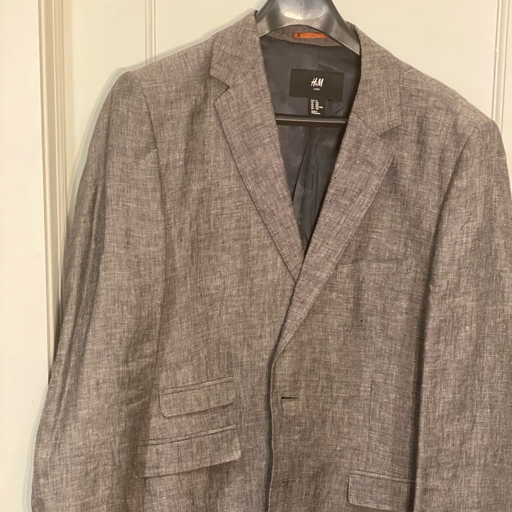 H&M charcoal/gray men’s linen blazer